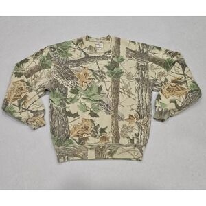 Vtg Jerzees Outdoors Sweatshirt Mens Medium Realtree Camo Crewneck Pullover